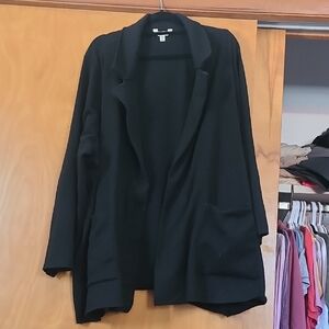 Terra & Sky Women's Black Sweater Blazer